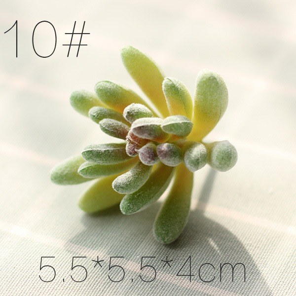 Mini artificial succulent pick style 10 yellow green